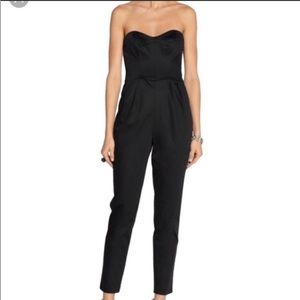 MILLY black sweetheart neckline strapless jumpsuit. Size 10